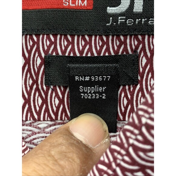 J. Ferrar Button Up Shirt Men's Slim Stretch Geometric Long Sleeve Size  XXL - Picture 9 of 13